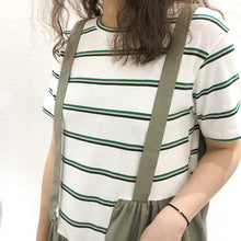 Load image into Gallery viewer, The 2019 summer new women's straps striped two-piece Korean dress suit micro supply 3660