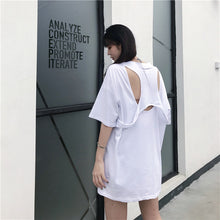 Load image into Gallery viewer, 2019 New Korean version of carefully machine leisure set loose large version of T-shirt letters printed dress 8038