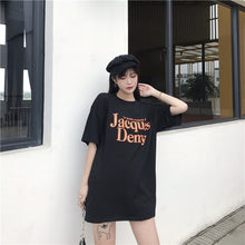 Load image into Gallery viewer, 2019 New Korean version of carefully machine leisure set loose large version of T-shirt letters printed dress 8038