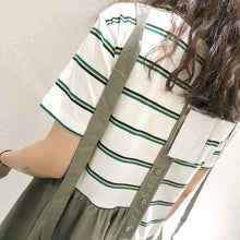 Load image into Gallery viewer, The 2019 summer new women's straps striped two-piece Korean dress suit micro supply 3660