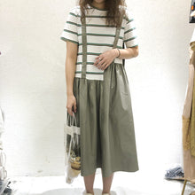 Load image into Gallery viewer, The 2019 summer new women's straps striped two-piece Korean dress suit micro supply 3660
