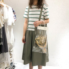 Load image into Gallery viewer, The 2019 summer new women's straps striped two-piece Korean dress suit micro supply 3660