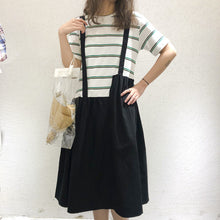 Load image into Gallery viewer, The 2019 summer new women's straps striped two-piece Korean dress suit micro supply 3660