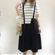 Load image into Gallery viewer, The 2019 summer new women's straps striped two-piece Korean dress suit micro supply 3660