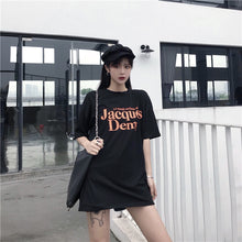 Load image into Gallery viewer, 2019 New Korean version of carefully machine leisure set loose large version of T-shirt letters printed dress 8038