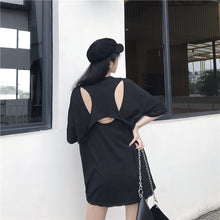Load image into Gallery viewer, 2019 New Korean version of carefully machine leisure set loose large version of T-shirt letters printed dress 8038