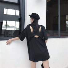 Load image into Gallery viewer, 2019 New Korean version of carefully machine leisure set loose large version of T-shirt letters printed dress 8038