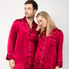 Load image into Gallery viewer, Cross-border pajamas for men two sets of couple pajamas 100% mulberry silk household clothing factory direct wholesale