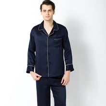 Load image into Gallery viewer, Cross-border pajamas for men two sets of couple pajamas 100% mulberry silk household clothing factory direct wholesale