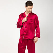 Load image into Gallery viewer, Cross-border pajamas for men two sets of couple pajamas 100% mulberry silk household clothing factory direct wholesale