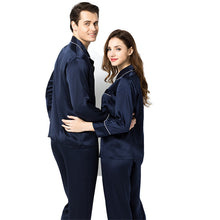 Load image into Gallery viewer, Cross-border pajamas for men two sets of couple pajamas 100% mulberry silk household clothing factory direct wholesale