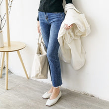 Load image into Gallery viewer, "48 yuan will not return or change at the end of the season" pencil ash jeans women slim stretch ankle pants K2925