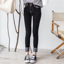 Load image into Gallery viewer, "48 yuan will not return or change at the end of the season" pencil ash jeans women slim stretch ankle pants K2925