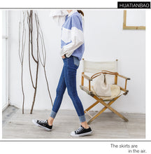 Load image into Gallery viewer, "48 yuan will not return or change at the end of the season" pencil ash jeans women slim stretch ankle pants K2925