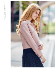 Load image into Gallery viewer, Spring 2019 New Women's Wear Pure White Jacket Single-row Button Short Fashion Lady Wool Jacket 96866