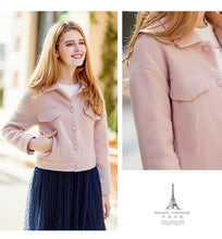 Load image into Gallery viewer, Spring 2019 New Women's Wear Pure White Jacket Single-row Button Short Fashion Lady Wool Jacket 96866