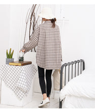 Load image into Gallery viewer, Plaid shirt Rabbit ear bow leisure women's shirt 2212