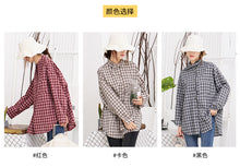 Load image into Gallery viewer, Plaid shirt Rabbit ear bow leisure women's shirt 2212