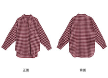 Load image into Gallery viewer, Plaid shirt Rabbit ear bow leisure women's shirt 2212