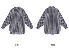 Load image into Gallery viewer, Plaid shirt Rabbit ear bow leisure women's shirt 2212