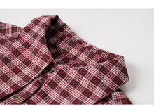 Load image into Gallery viewer, Plaid shirt Rabbit ear bow leisure women's shirt 2212