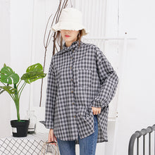 Load image into Gallery viewer, Plaid shirt Rabbit ear bow leisure women's shirt 2212