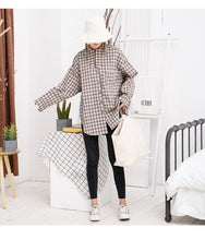 Load image into Gallery viewer, Plaid shirt Rabbit ear bow leisure women's shirt 2212