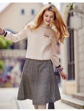 Load image into Gallery viewer, 2019 Autumn new boutique women's dress pattern splice Baiqi a word skirt trim body show thin half-length skirt 28535