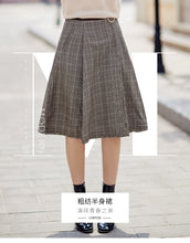Load image into Gallery viewer, 2019 Autumn new boutique women's dress pattern splice Baiqi a word skirt trim body show thin half-length skirt 28535