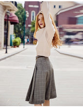 Load image into Gallery viewer, 2019 Autumn new boutique women's dress pattern splice Baiqi a word skirt trim body show thin half-length skirt 28535