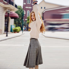 Load image into Gallery viewer, 2019 Autumn new boutique women's dress pattern splice Baiqi a word skirt trim body show thin half-length skirt 28535