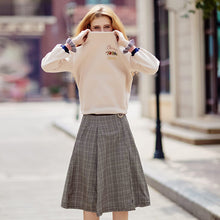 Load image into Gallery viewer, 2019 Autumn new boutique women's dress pattern splice Baiqi a word skirt trim body show thin half-length skirt 28535