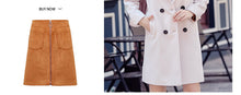 Load image into Gallery viewer, 2018 New Brand Women's Apparel Pure Collar Double-row Button Wool Overcoat 97031