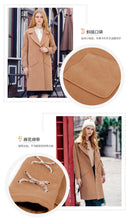 Load image into Gallery viewer, Camel single-row button-down long-sleeved woolen overcoat 97029