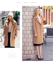 Load image into Gallery viewer, Camel single-row button-down long-sleeved woolen overcoat 97029