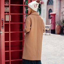 Load image into Gallery viewer, Camel single-row button-down long-sleeved woolen overcoat 97029