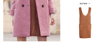 Load image into Gallery viewer, 2018 New Brand Women's Apparel Pure Collar Double-row Button Wool Overcoat 97031