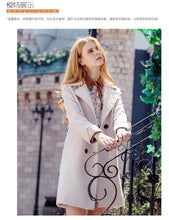 Load image into Gallery viewer, 2018 New Brand Women's Apparel Pure Collar Double-row Button Wool Overcoat 97031