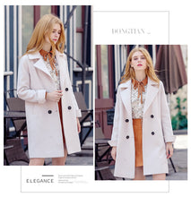Load image into Gallery viewer, 2018 New Brand Women's Apparel Pure Collar Double-row Button Wool Overcoat 97031