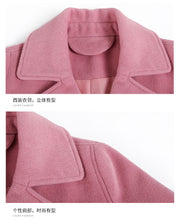 Load image into Gallery viewer, 2018 New Brand Women's Apparel Pure Collar Double-row Button Wool Overcoat 97031