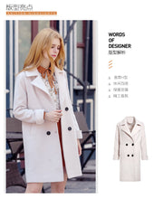 Load image into Gallery viewer, 2018 New Brand Women's Apparel Pure Collar Double-row Button Wool Overcoat 97031
