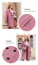 Load image into Gallery viewer, 2018 New Brand Women's Apparel Pure Collar Double-row Button Wool Overcoat 97031