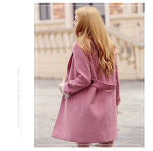 Load image into Gallery viewer, 2018 New Brand Women's Apparel Pure Collar Double-row Button Wool Overcoat 97031
