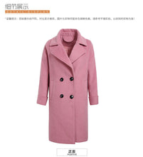 Load image into Gallery viewer, 2018 New Brand Women's Apparel Pure Collar Double-row Button Wool Overcoat 97031
