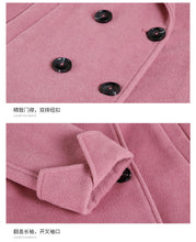 Load image into Gallery viewer, 2018 New Brand Women's Apparel Pure Collar Double-row Button Wool Overcoat 97031