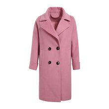 Load image into Gallery viewer, 2018 New Brand Women's Apparel Pure Collar Double-row Button Wool Overcoat 97031