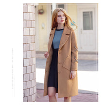 Load image into Gallery viewer, Camel single-row button-down long-sleeved woolen overcoat 97029