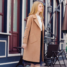 Load image into Gallery viewer, Camel single-row button-down long-sleeved woolen overcoat 97029