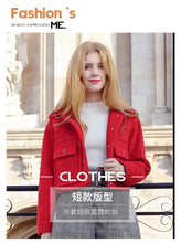 Load image into Gallery viewer, 2018 Winter New Korean Edition Women's Pure Color Turnback Coat Single Clock Short Hair Coat 97036
