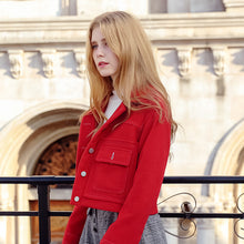Load image into Gallery viewer, 2018 Winter New Korean Edition Women's Pure Color Turnback Coat Single Clock Short Hair Coat 97036